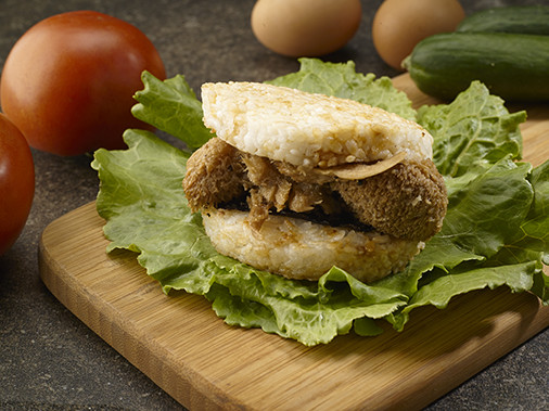 Three Cup Lions Mane Mushroom Rice Burger